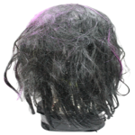 Peluca negra con mechas de color 1/1 pz